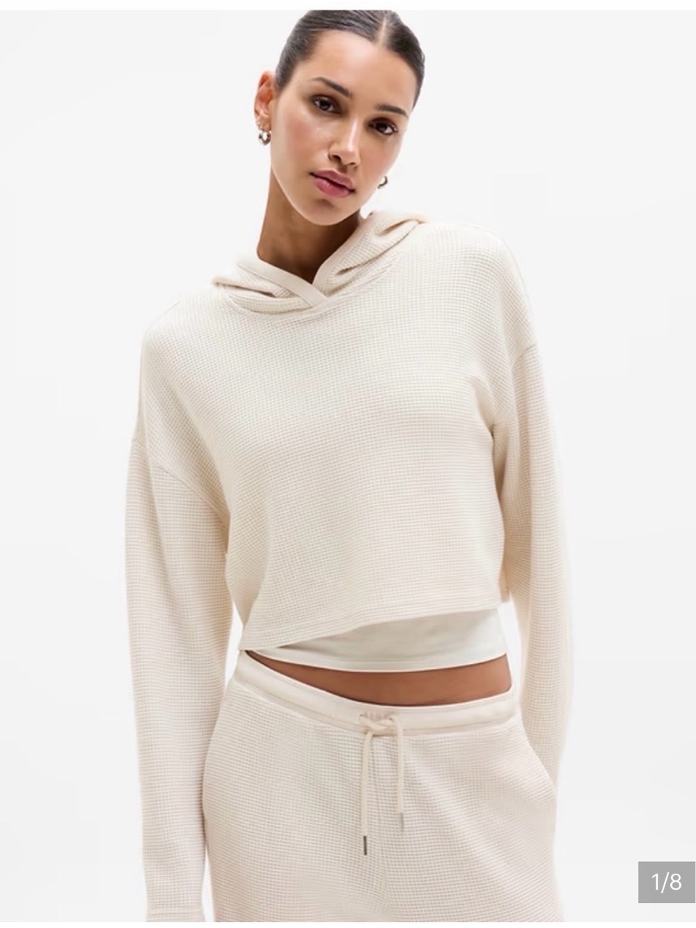 NWT - Athleta Tranquil Waffle Hoodie - Bone color